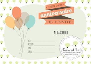 Carte d'invitation à un anniversaire d'enfant chez Hisse et Ho!